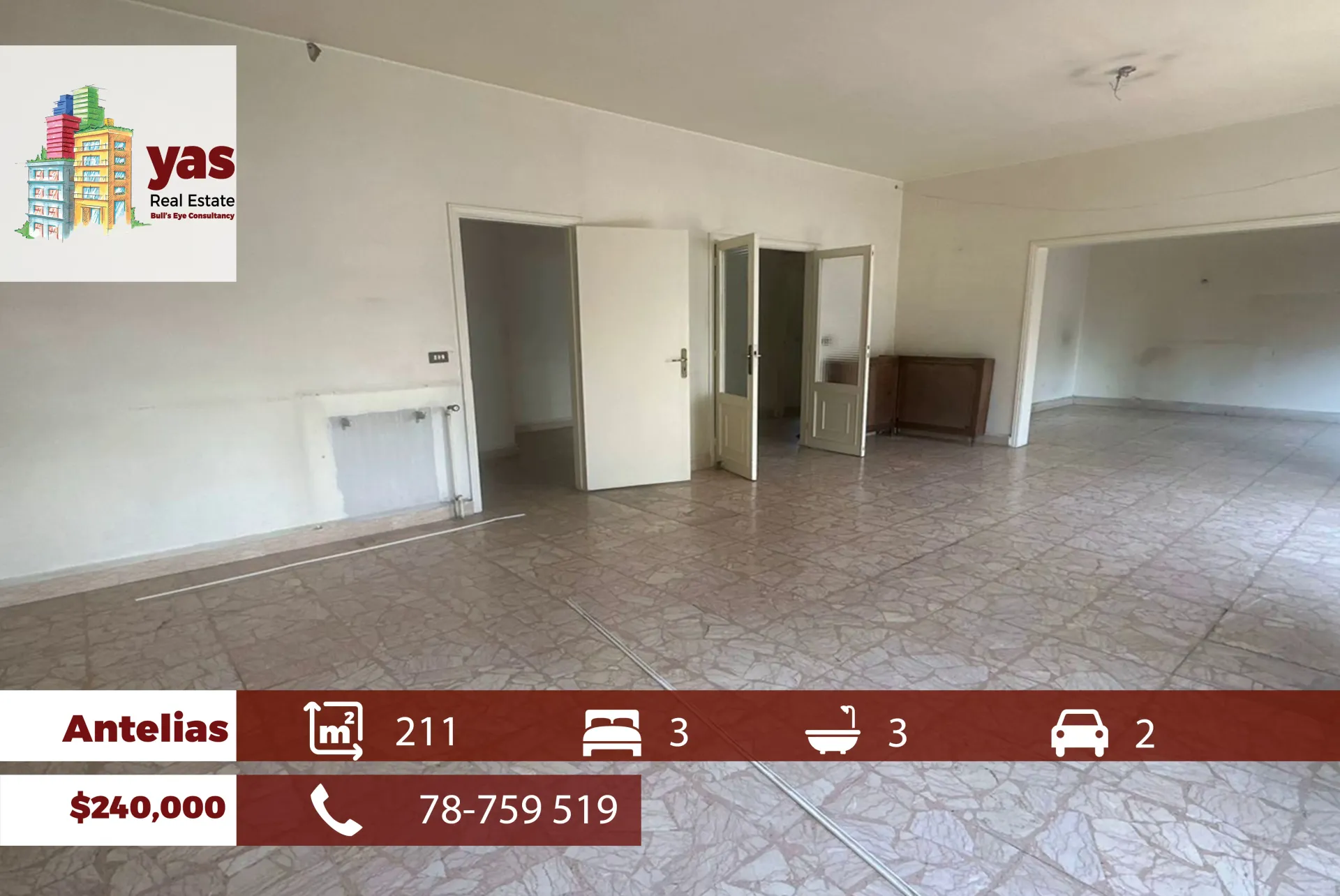 Apartment for Sale in Antelias - 3 bed, 3 bath