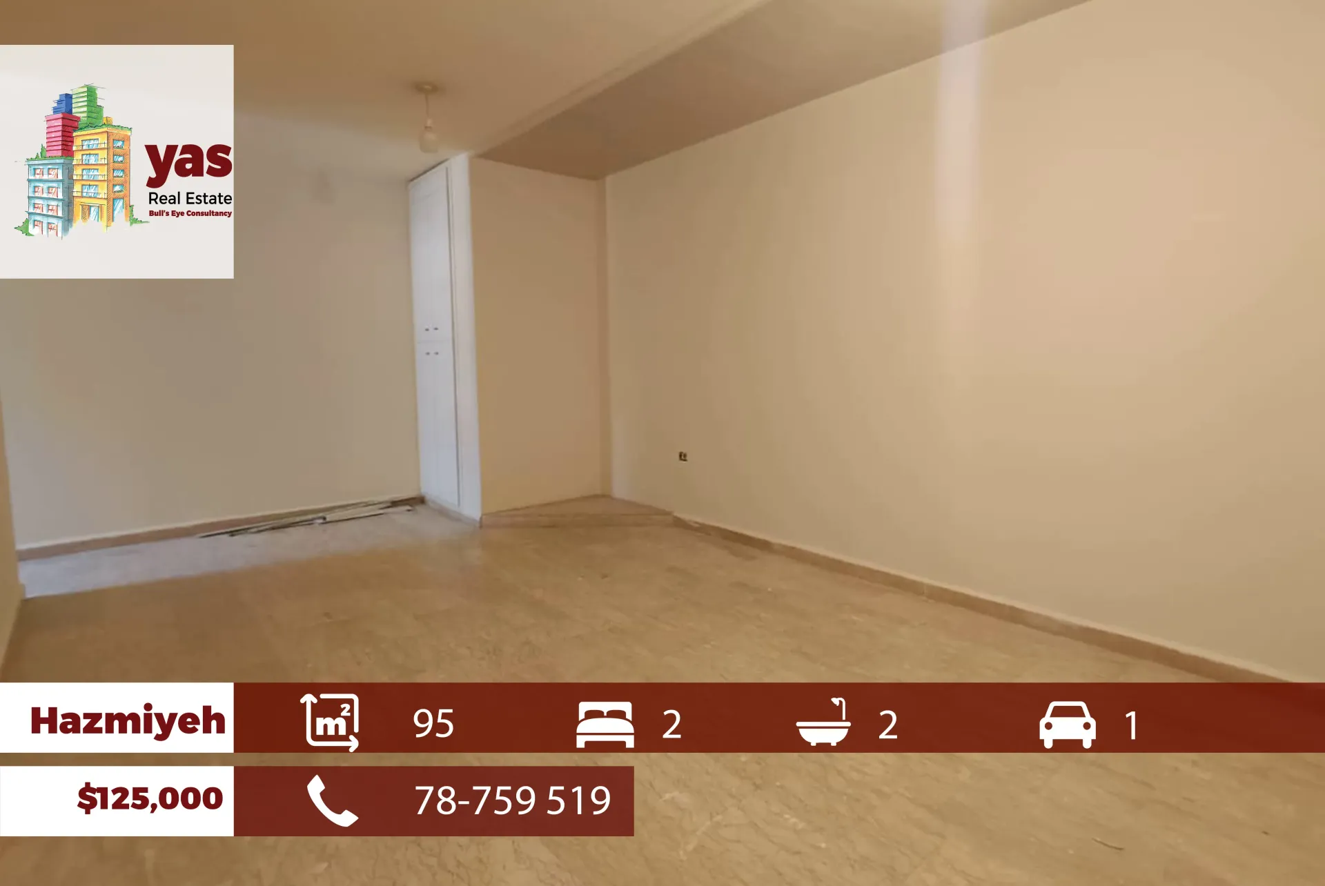 Apartment for Sale in Hazmieh - 2 bed, 2 bath
