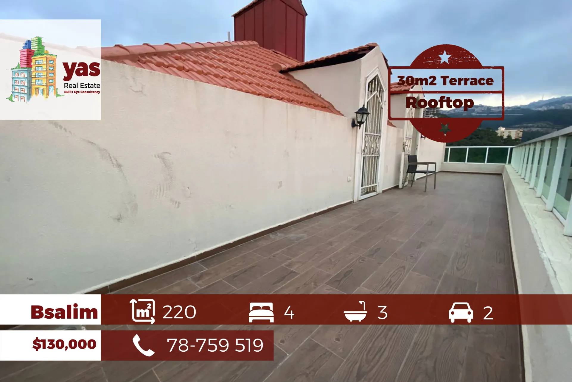 Apartment for Sale in Bsalim - 4 bed, 3 bath
