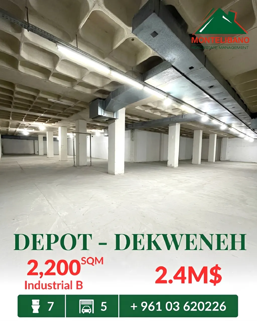 Warehouse for sale in Dekwaneh, Lebanon