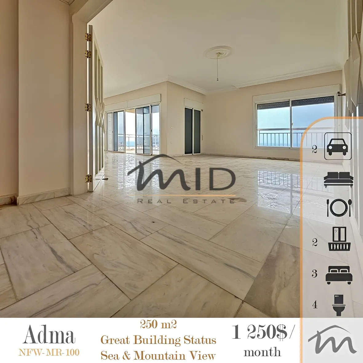 Apartment for rent in Adma w dafnah, lebanon - 3 bed, 4.0 bath