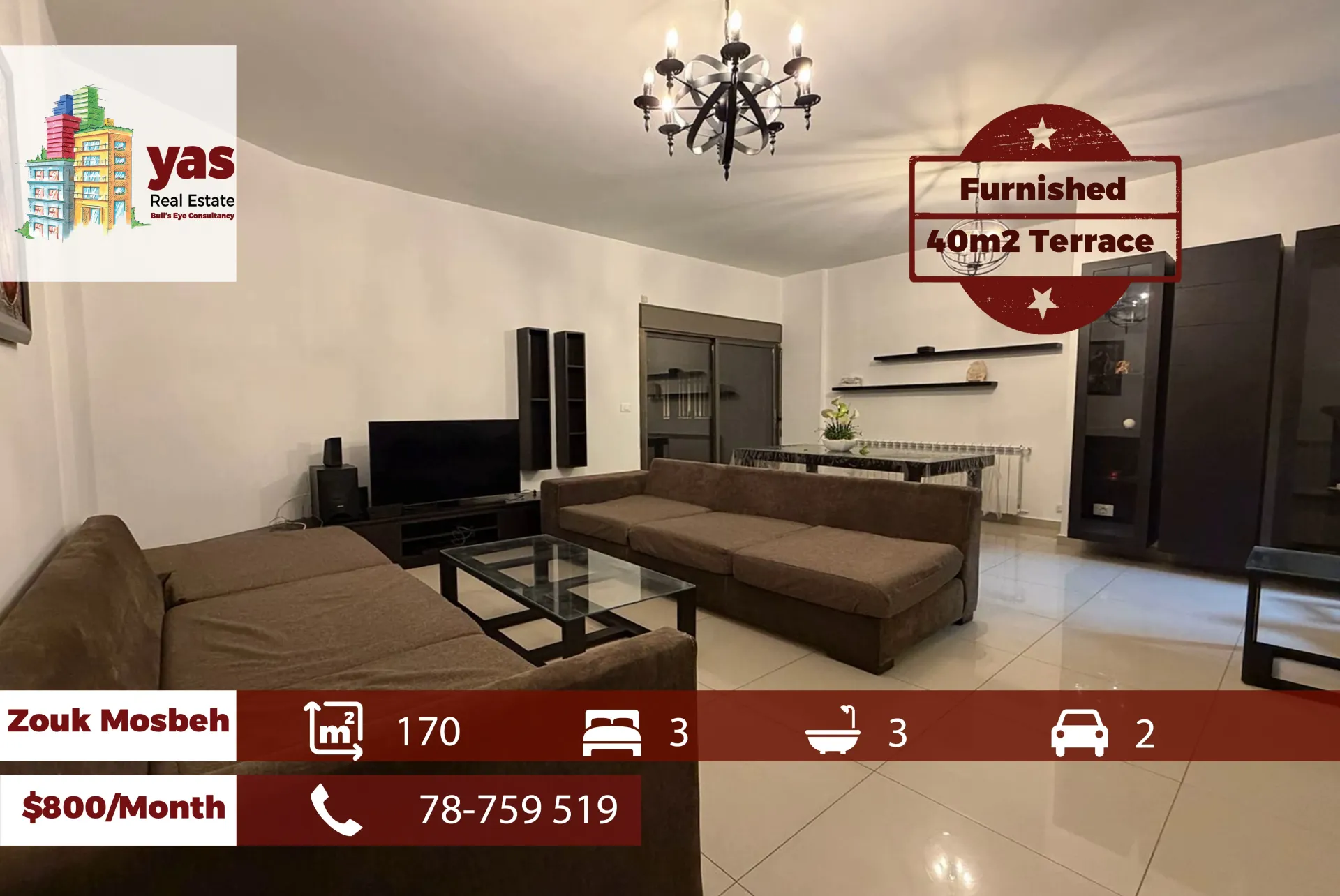 Apartment for Rent in Zouk Mosbeh