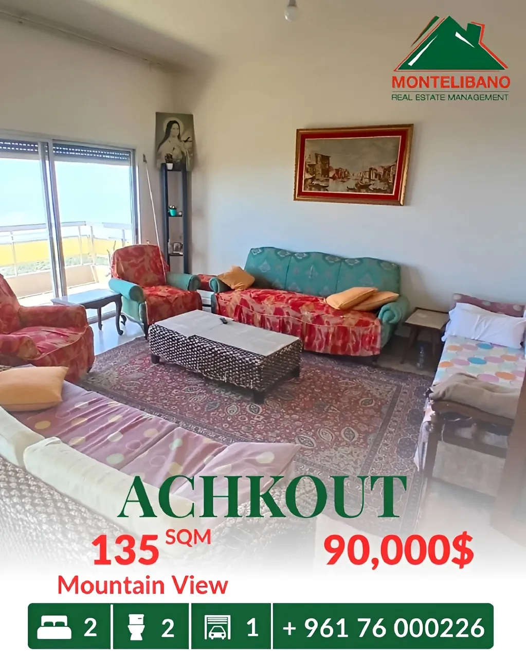 Apartment for sale in Ashqout, Lebanon - 2 bed, 2 bath