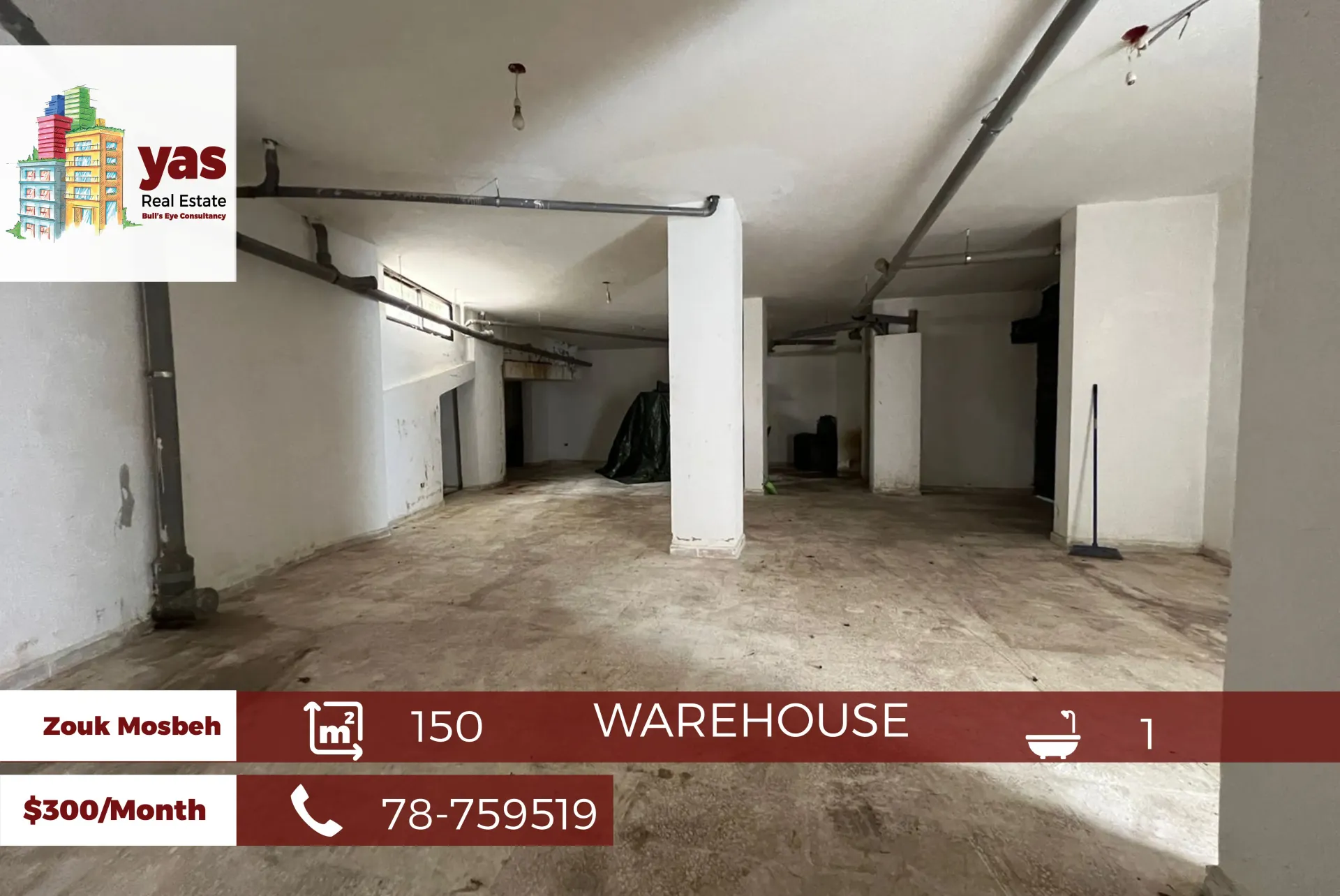 Warehouse for rent in Zouk Mosbeh