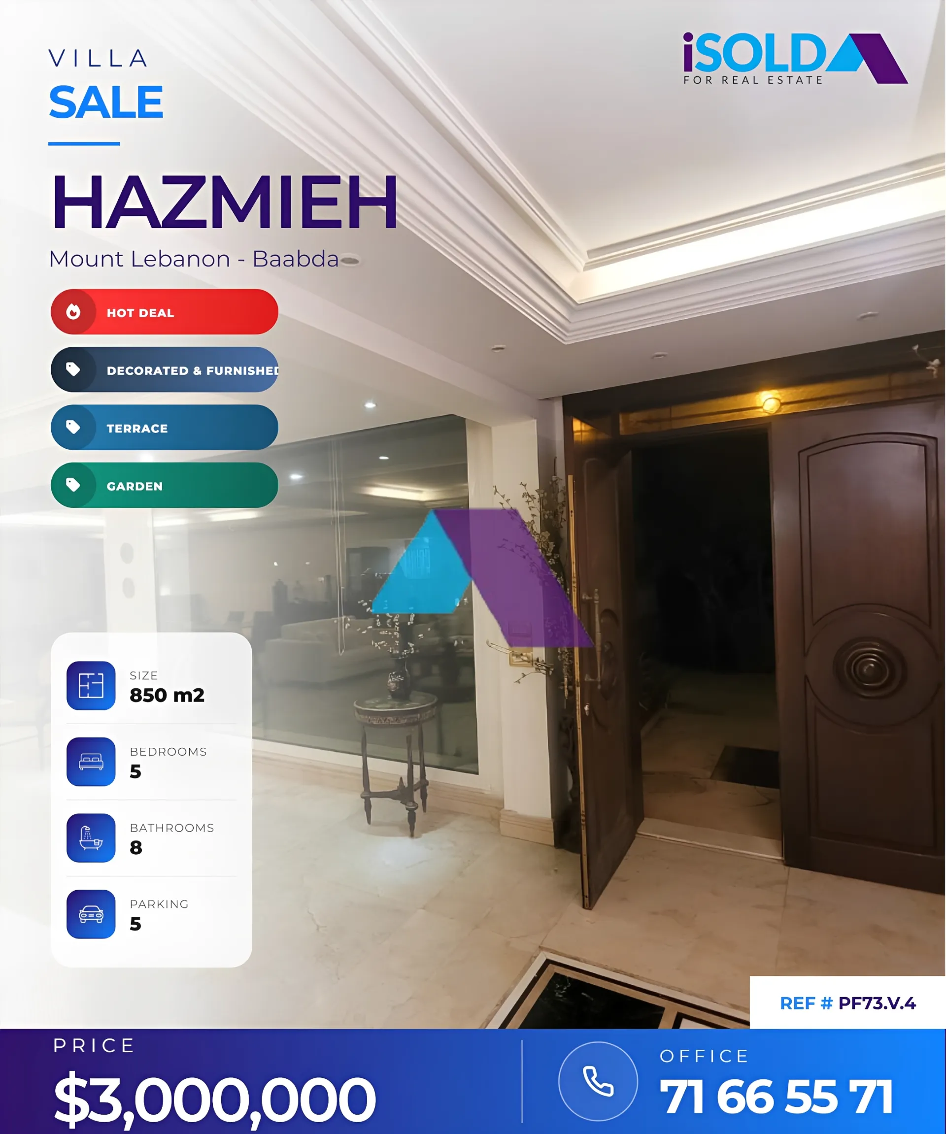 Villa for Sale in Hazmieh - 5 bed, 8 bath