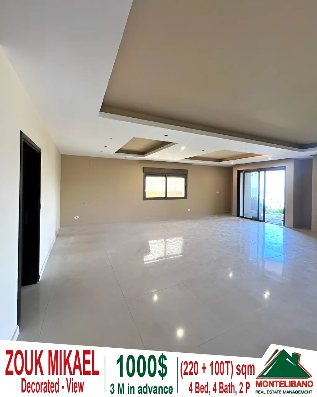 Apartment for rent in Zouk Mikael, Lebanon - 4 bed, 4 bath