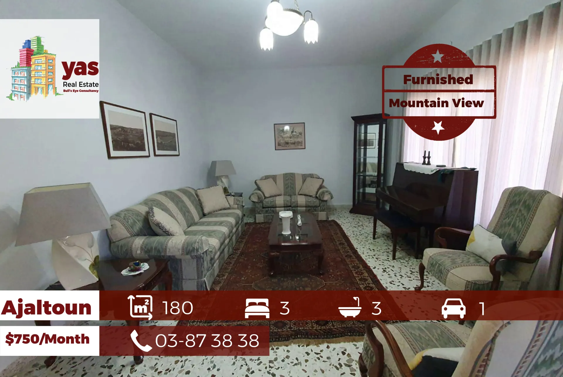 Apartment for Rent in Ajaltoun