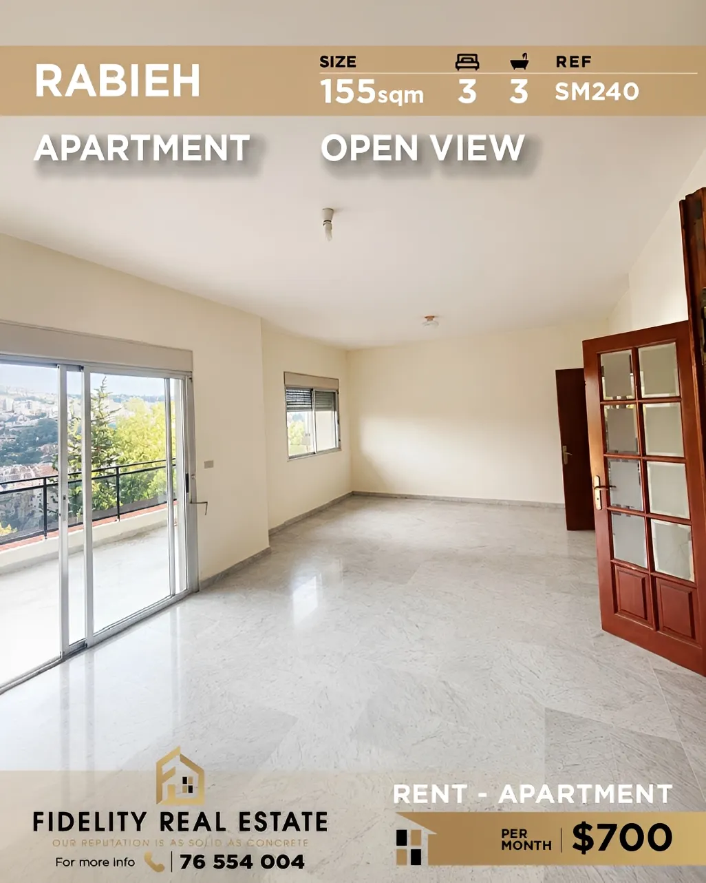 Apartment for rent in Rabieh, Lebanon