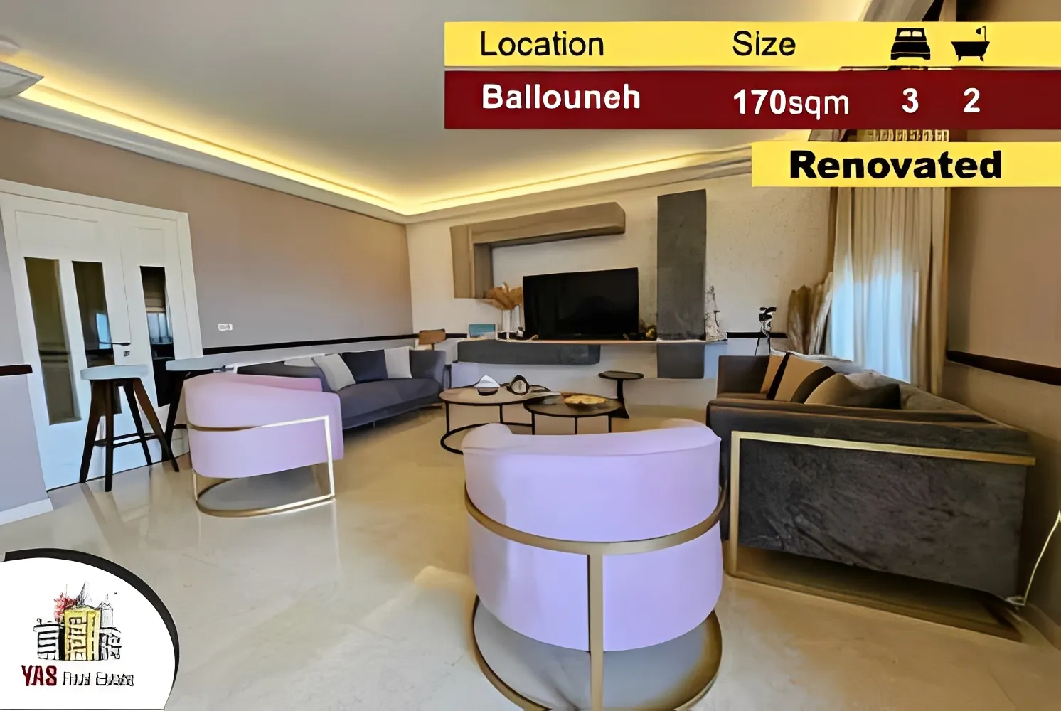 Apartment for Sale in Ballouneh - 3 bed, 2 bath
