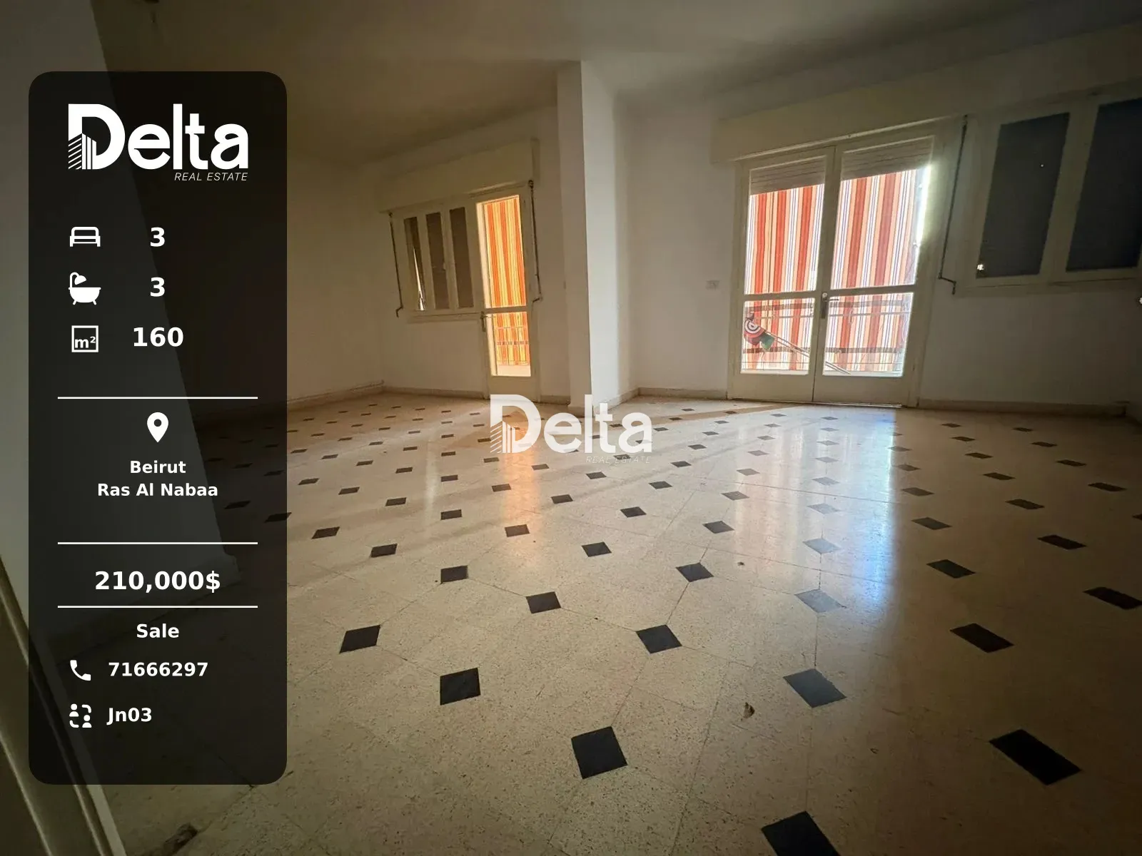Apartment for sale in Ras al naba'a, beirut, lebanon - 3 bed, 3.0 bath