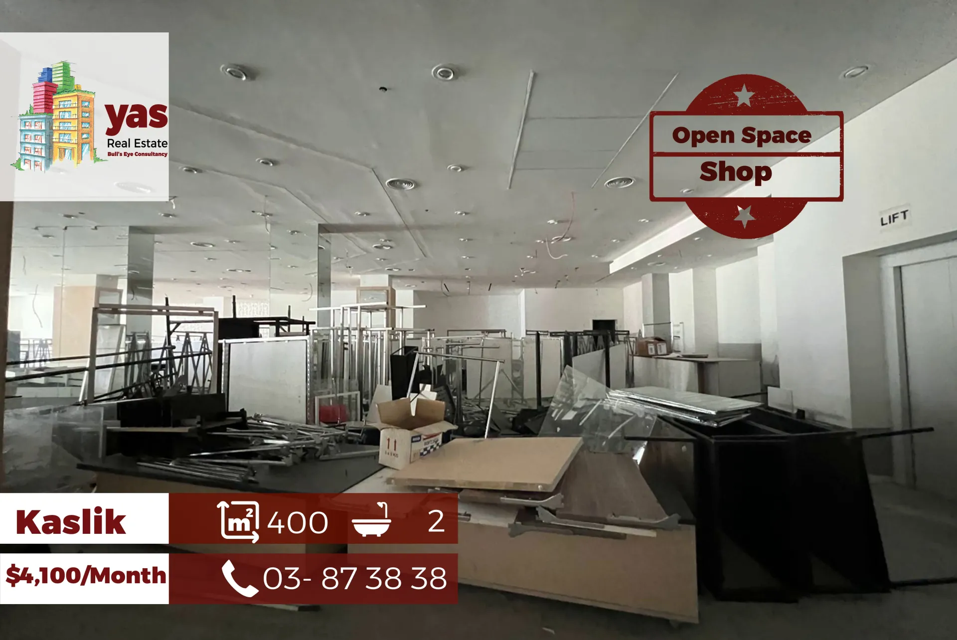 Shop for rent in Kaslik