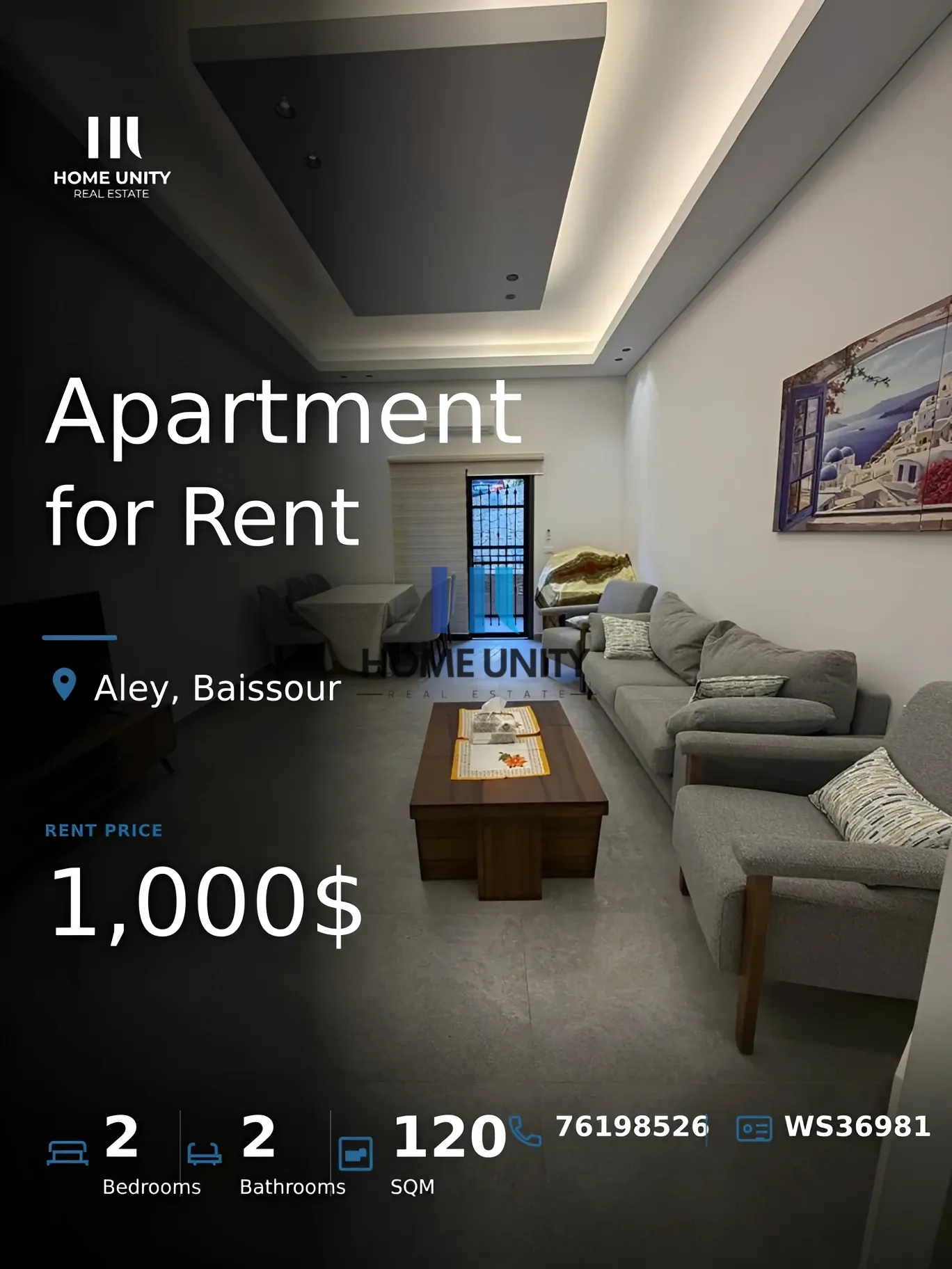 Apartment for rent in Baisour