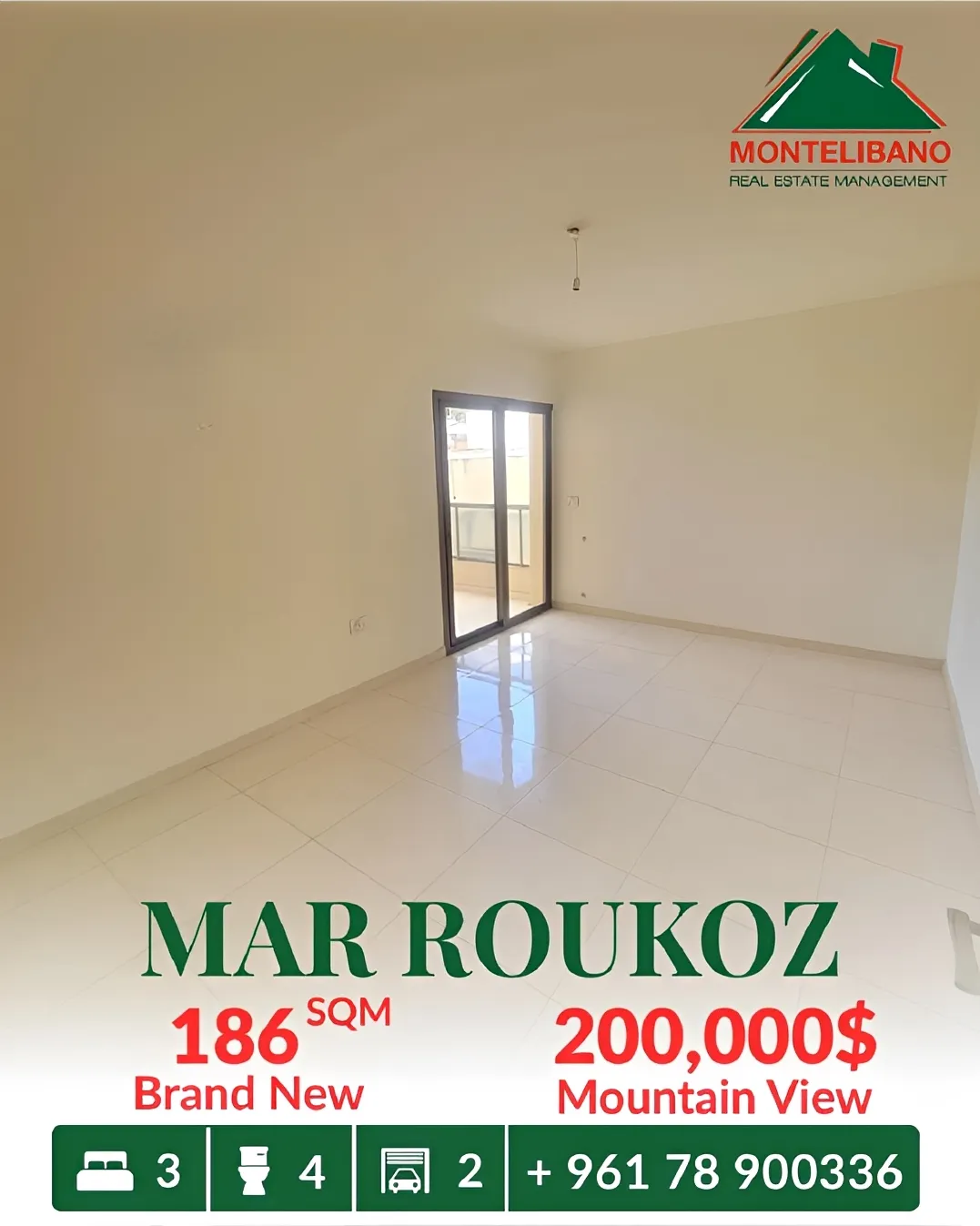 Apartment for sale in Mar Roukoz, Lebanon