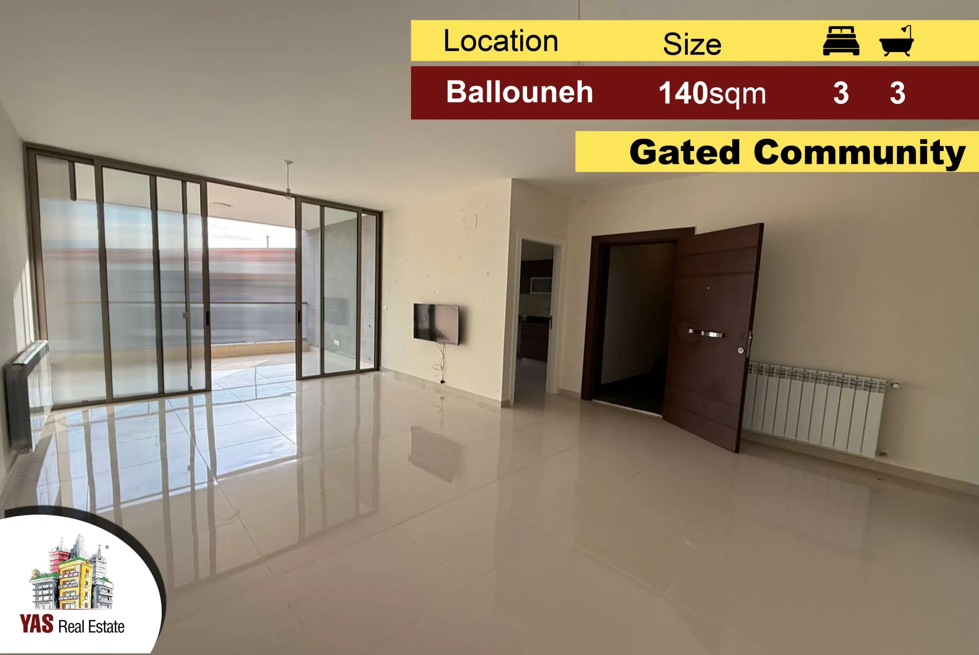 Apartment for Sale in Ballouneh - 3 bed, 3 bath