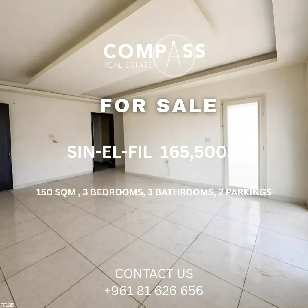 Apartment for sale in Sin El Fil, Lebanon - 3 bed, 3 bath