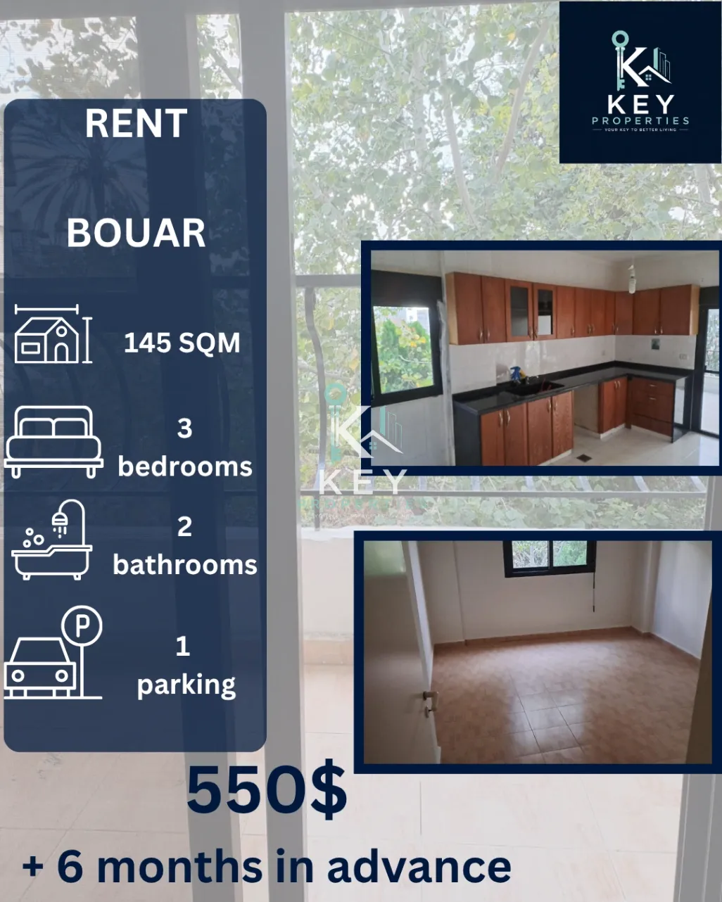 Apartment for rent in Bouar, Lebanon