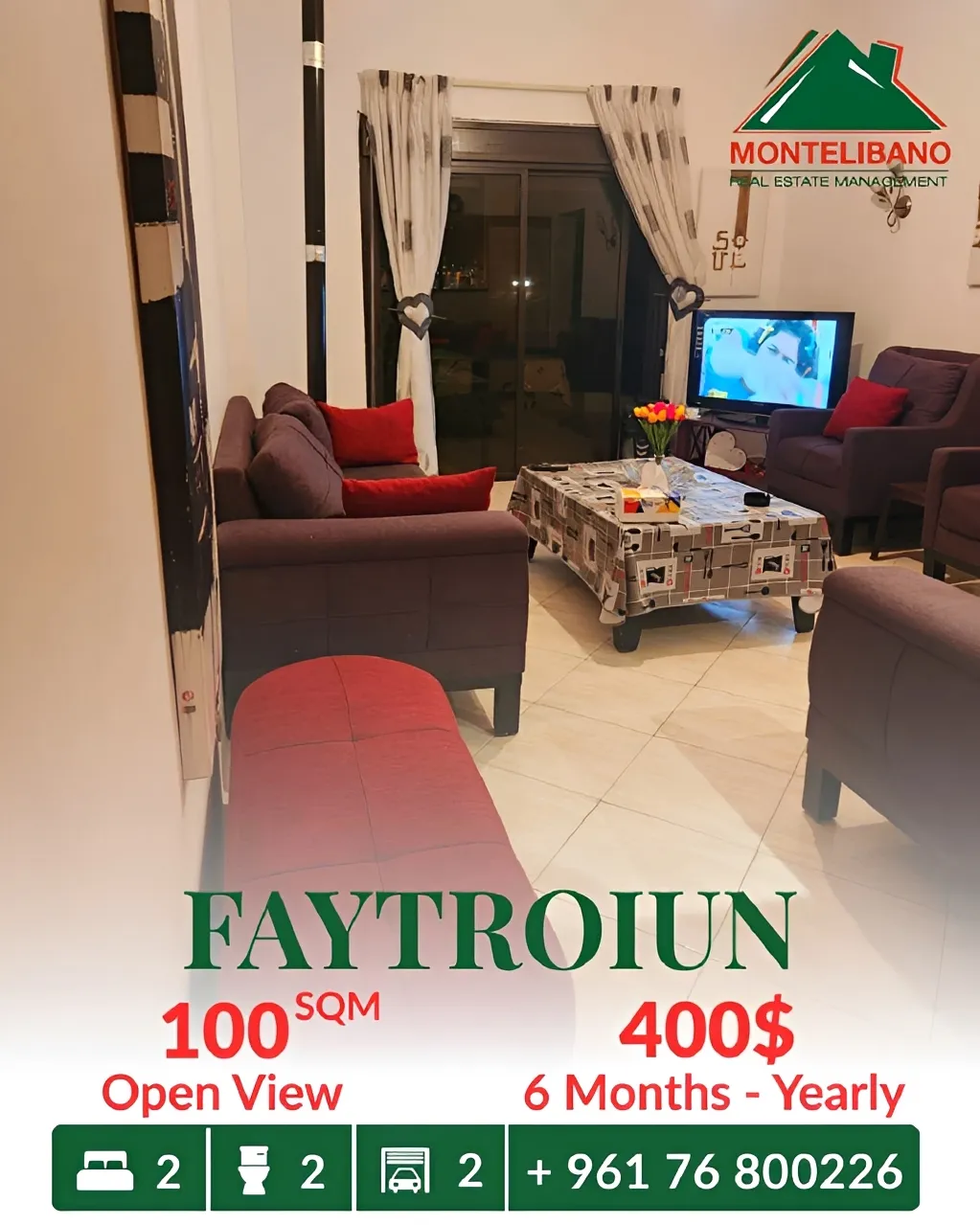 Apartment for rent in Faitroun, Lebanon - 2 bed, 2 bath