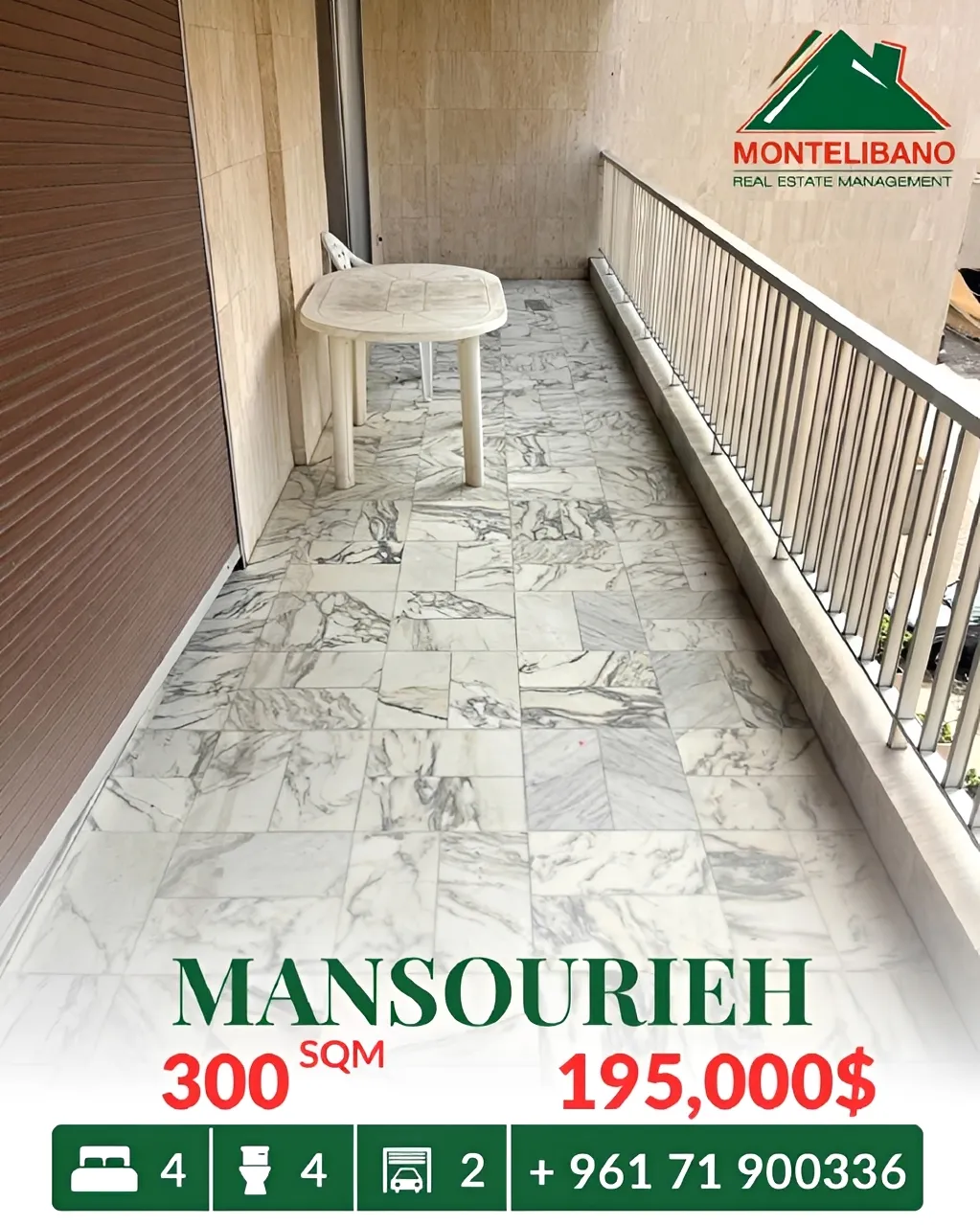 Apartment for sale in Mansourieh