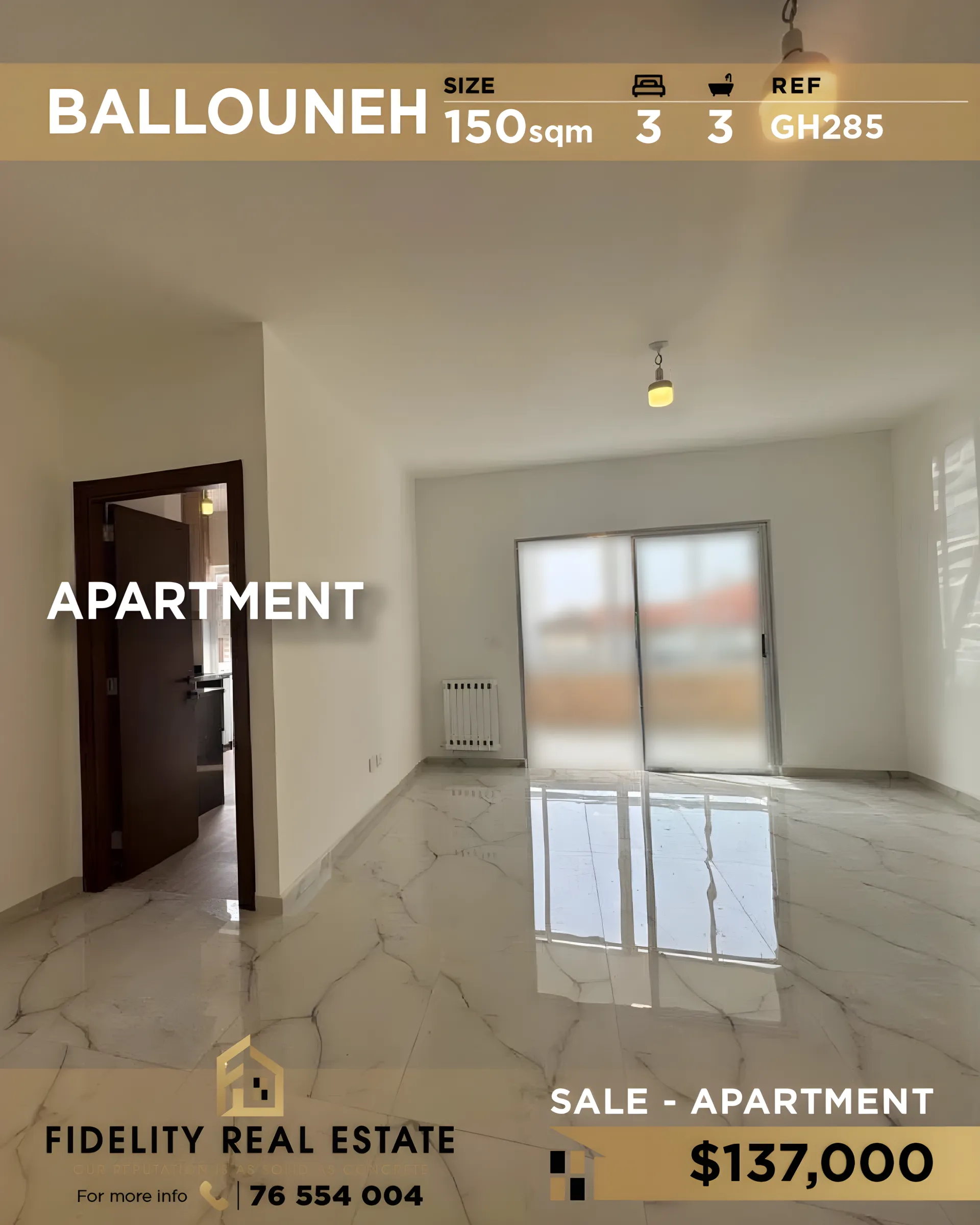 Apartment for sale in Ballouneh, Lebanon - 3 bed, 3 bath