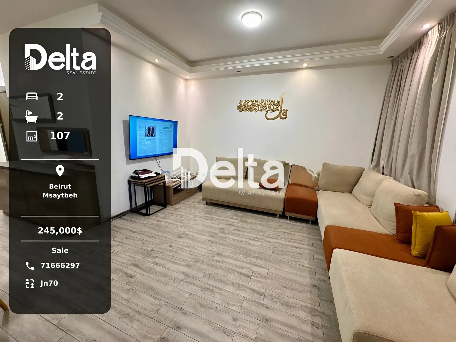 Apartment for sale in Msaytbeh, beirut, lebanon - 2 bed, 2.0 bath