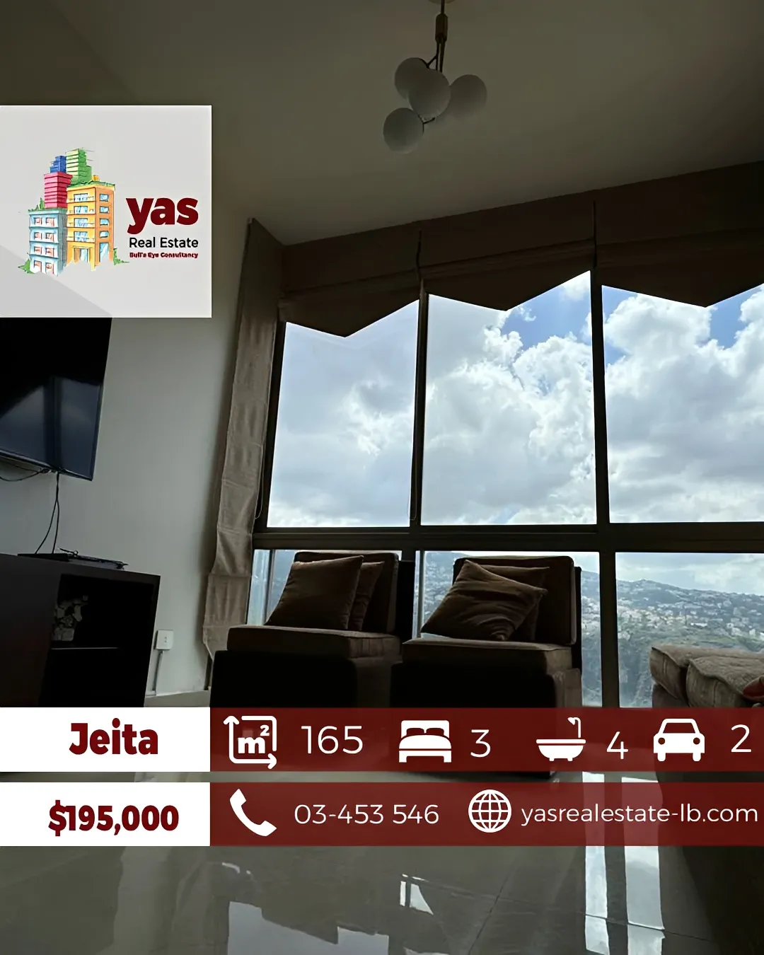 Apartment for Sale in Jeita - 3 bed, 4 bath