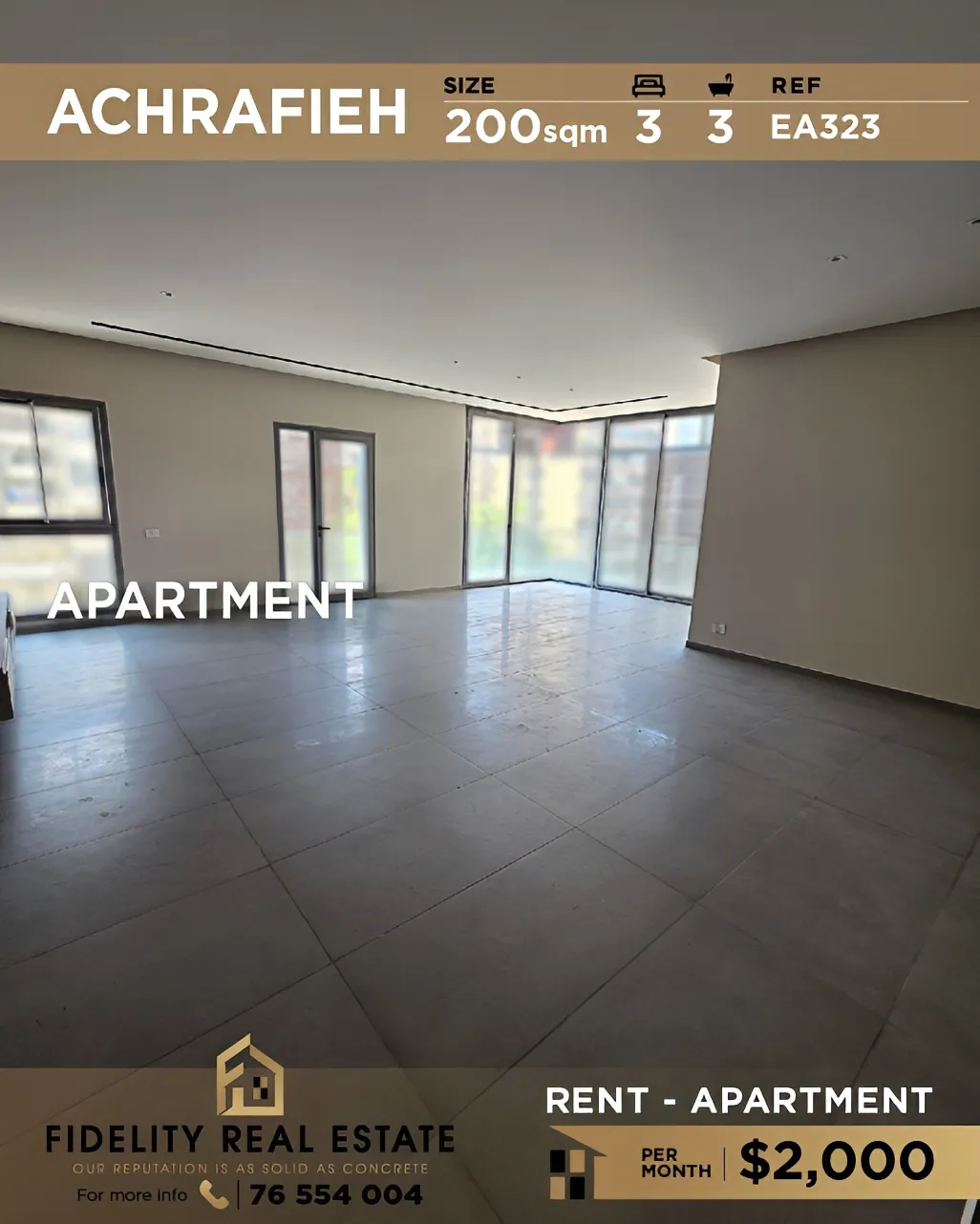 Apartment for rent in Achrafieh, Beirut, Lebanon